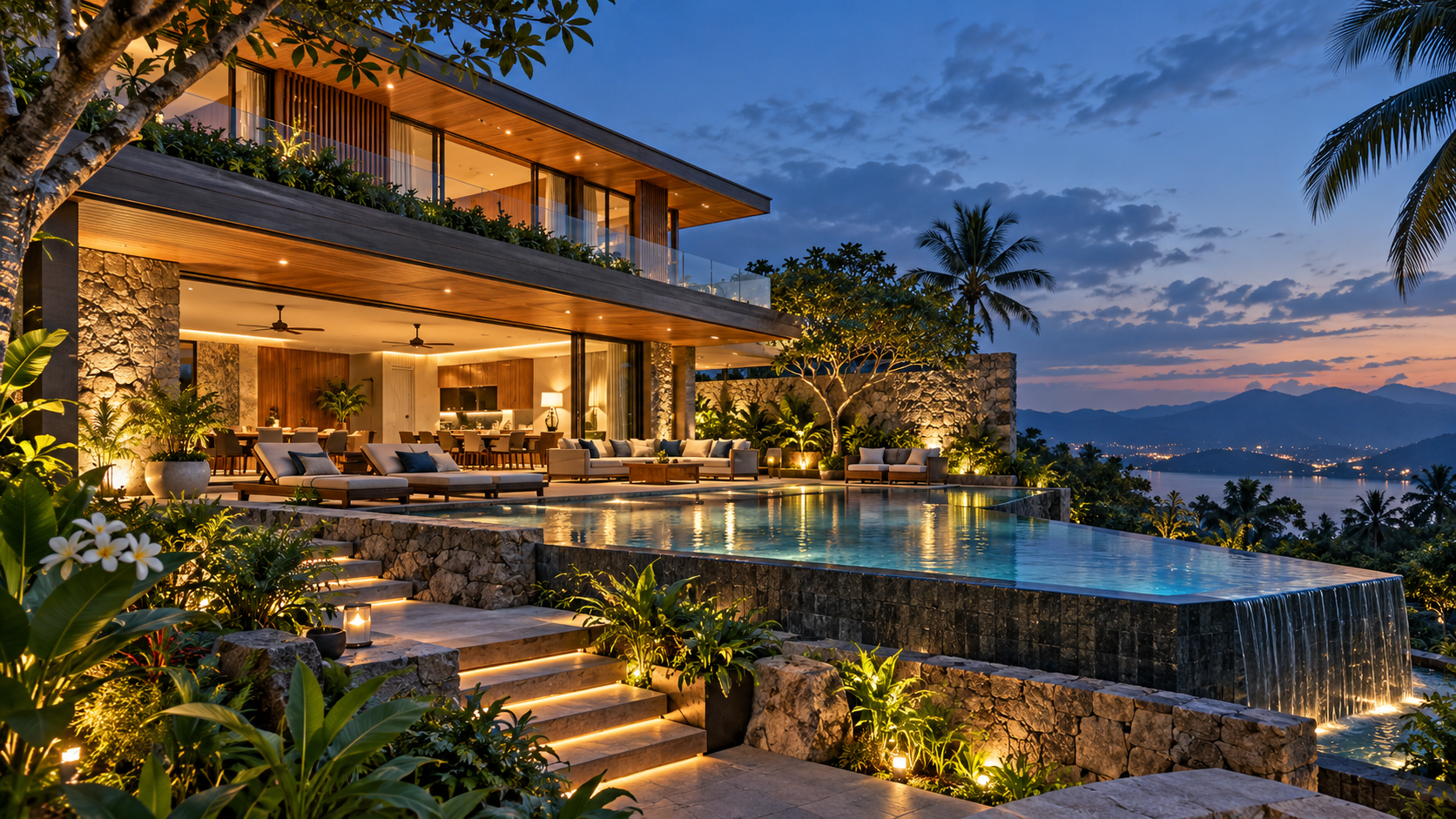 Luxury villas photorealistic concept render